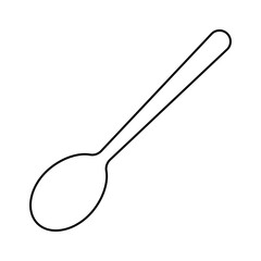 Simple line drawing teaspoon, outline spoon