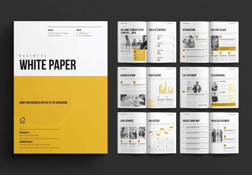 Business White Paper Template Design Brochure Layout