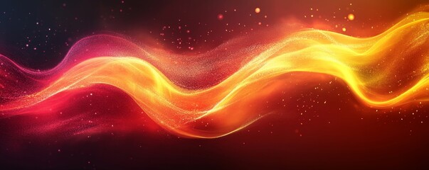 Abstract vibrant red yellow glowing background, light beams texture presentation slide, high-contrast lighting, Generative AI