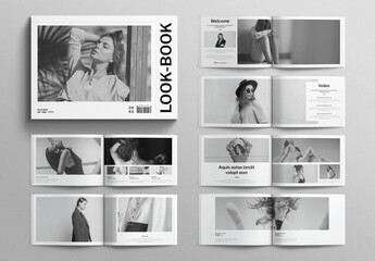 Lookbook Brochure Template Design Layout Landscape