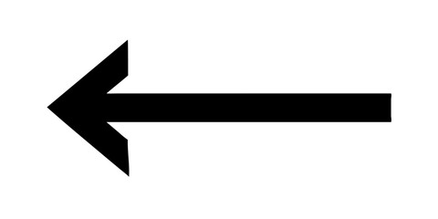 Black left-pointing arrow on a white background