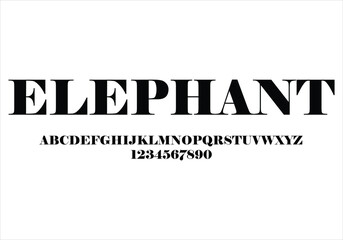 elephant font for logo and headline. Isolated vector typeset