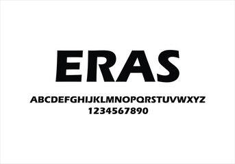 Eras font for logo and headline. Isolated vector typeset