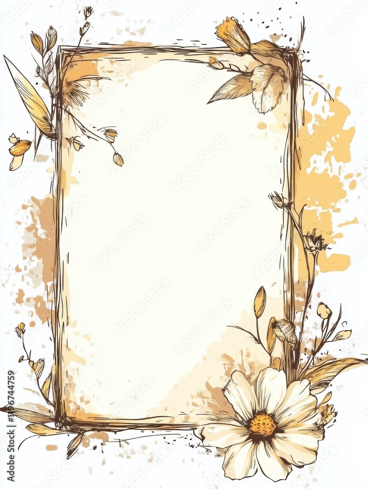 Poster Elegant floral frame design with ample copy space for personalized text and creative projects. Generative AI