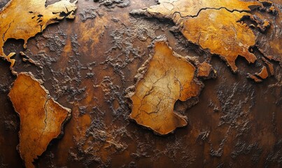 Fototapeta premium Ancient Earth with deep oil deposits and fossil marks, showcasing textures