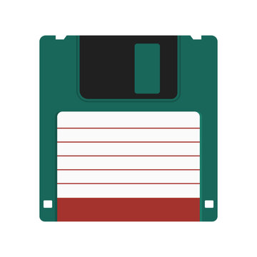 Floppy disk flat vector illustration isolated on white background