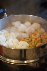 cooking dimsum at the kitchen