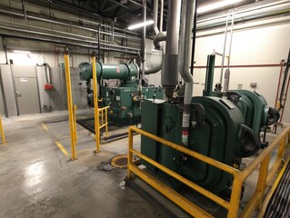 Complex machinery in a large industrial facility during daytime operations