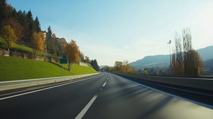 Scenic Autumn Highway Drive Through Mountains
