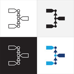 Business improvement process icon. Business progress management symbol. Icon that represent of development, setting, increase, grow up, program, production step. Vector stock illustration