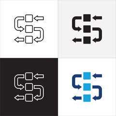 Obraz premium Business improvement process icon. Business progress management symbol. Icon that represent of development, setting, increase, grow up, program, production step. Vector stock illustration