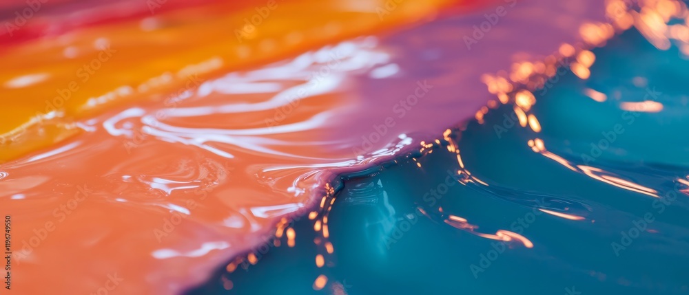 Poster Melting crayons create vibrant flowing art with heat source illuminating colorful wax