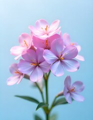 pink and white flowers on blue background, pink and white flowers,