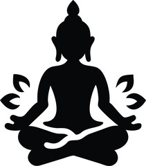 silhouette vector illustration of person in yoga position