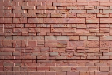 Obraz premium Pastel pink ordered brick wall texture background, backdrop for lady or woman concept. Generative AI