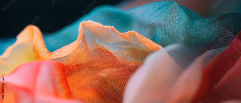 Aufkleber Crayon shavings fused onto fabric create vibrant and colorful abstract patterns in a creative textile project