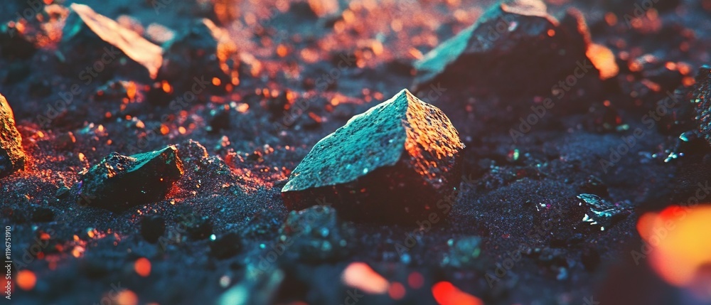 Aufkleber crushed stone with sharp edges and varied colors found in a natural setting