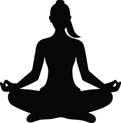 silhouette vector illustration of person in yoga position