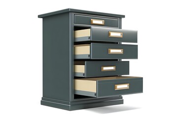 Stylish Dark Gray Wooden Chest of Drawers