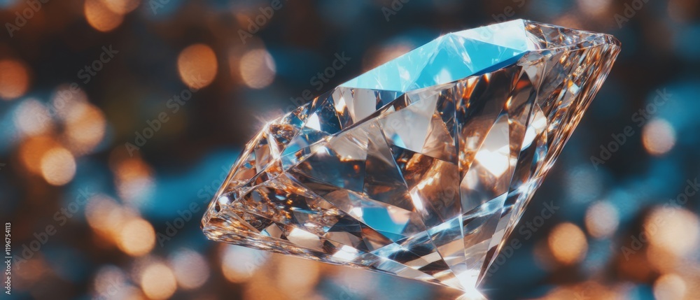 Poster sparkling diamond displaying exquisite facets and brilliant reflections in natural light