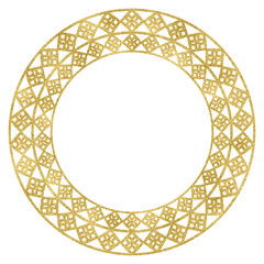 Decorative Shiny Gold Round Circle Border Frame