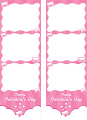 Valentine's Day Photo Frame Template with Pink Background and romantic letter