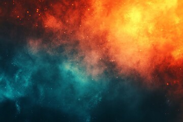 Obraz premium Abstract vivid orange teal noisy background, vivid overlays texture event flyer, monochromatic gradients, Generative AI