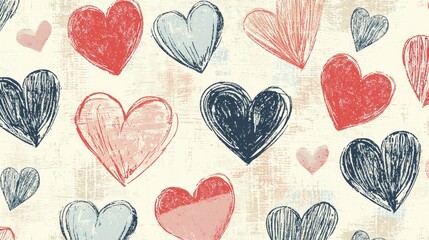 Colorful hearts pattern decorating a surface, perfect for romantic occasions and crafts