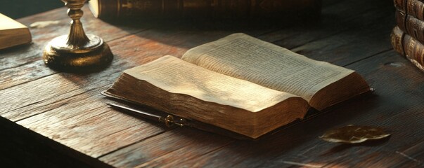 Bible on a wooden desk