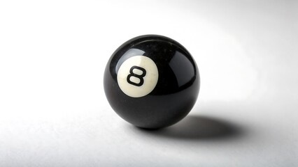 Black billiard ball with number eight cut out