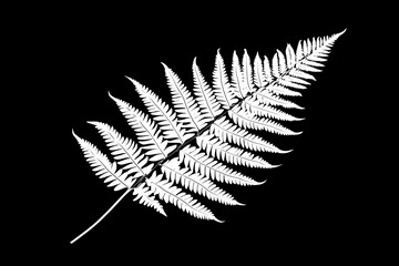 Elegant Fern Silhouette - Black and White Botanical Art