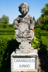 Stone statue depicting the crab sign belonging to the episcopal garden of the city of  Castelo Branco-Portugal