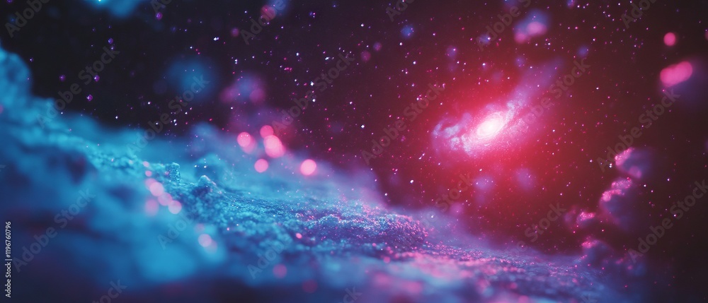 Aufkleber spectacular view of a galaxy showcasing spiral arms and countless stars illuminated in vibrant color