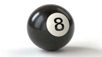 Black billiard ball with number eight cut out