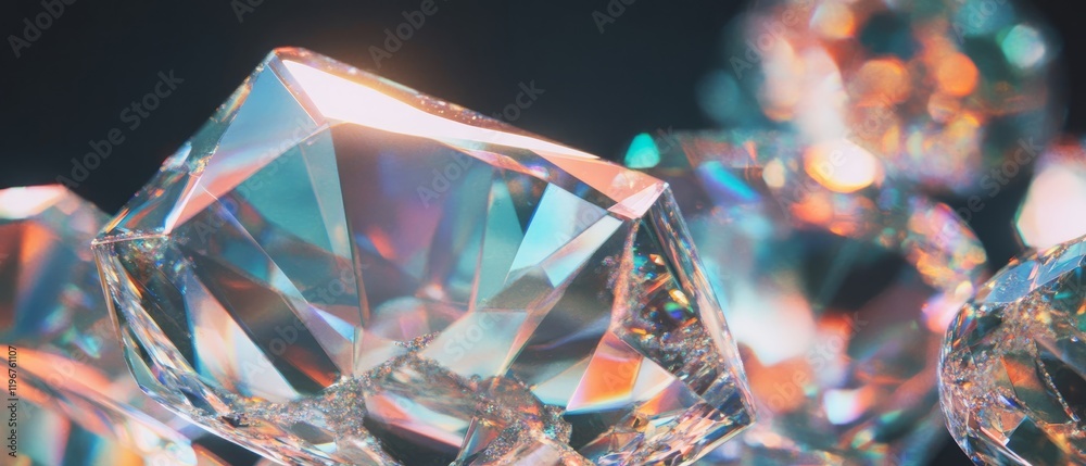 Aufkleber brightly shining gems display intricate facets and stunning reflections in a vibrant arrangement