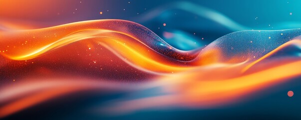 Abstract vivid orange teal smooth background, shimmering highlights texture album artwork, high-contrast lighting, Generative AI