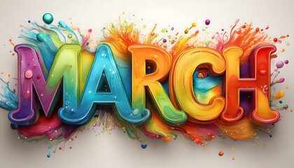 March in Radiant 3D Rainbow Colors