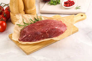 Raw beef meat uncocked steak