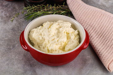 Italian soft young cheese stracciatella
