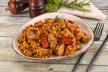 Rasted chicken meat with ptitim