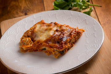 parmesan melanzane lasagna, traditional italian recipe