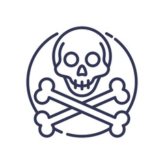 Skull and crossbones symbolizing danger and risk.