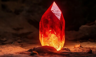 An inanimate object emitting a vibrant red glow in the dark