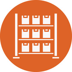 Storage Racks glyph circle icon