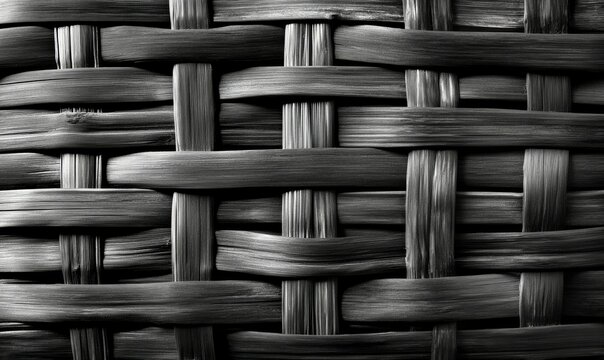 Bamboo or pattern weaving pattern texture background. A part of brown natural bamboo wood basket woven