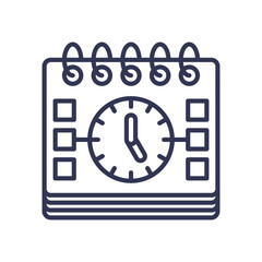 Calendar with clock symbolizes scheduling and time management in outpatient care.