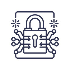 A padlock with circuit lines symbolizes secure digital communication.