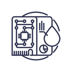Circuit board and data symbols represent smart technology integration.
