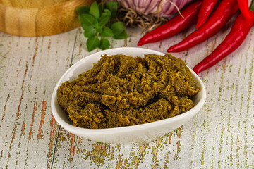 Yellow Thai spicy curry paste