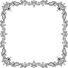 Border Ornament Vintage Floral Simple Vector wedding